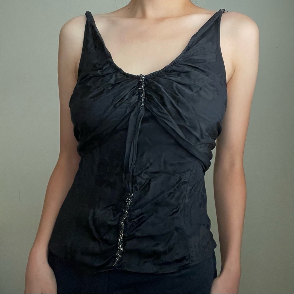 Gucci by Tom Ford 2000s Black Silk Tank Top